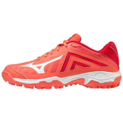Zapatillas Hockey Mizuno WAVE LYNX Junior Hombre Coral / Blancos - Chile M357IRNHYG